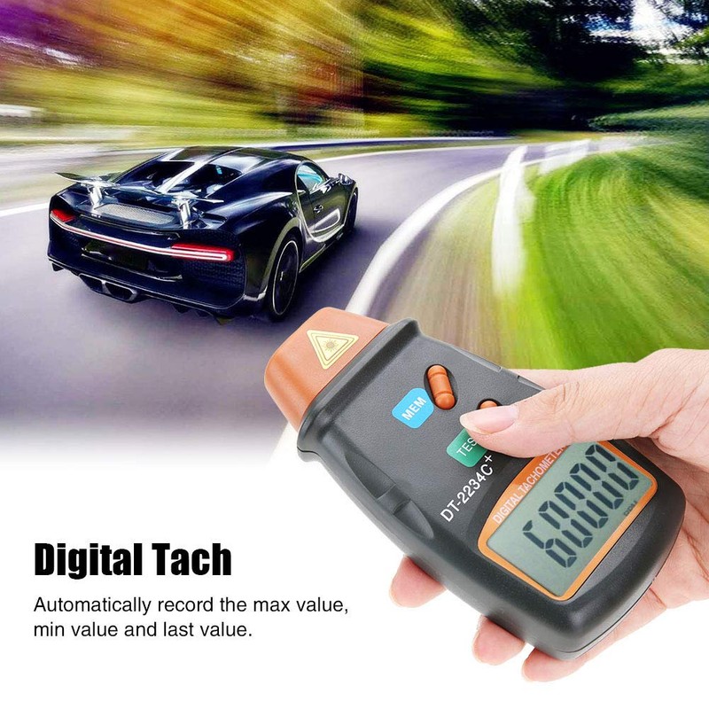 Digital Tachometer, DT-2234C+ Non-Contact  Photo Mini RPM Test Speed Meter