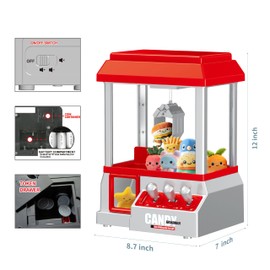 PowerTRC Claw Machine for Kids Fun Mini Claw Machine Toy for Girl Boy, Interactive Arcade Game Machines Prize Dispenser Candy Grabber Vending Machine Cool Christmas Birthday Gifts