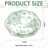 50Pcs Sage Green Floral Large Oval Paper Plates 12 x