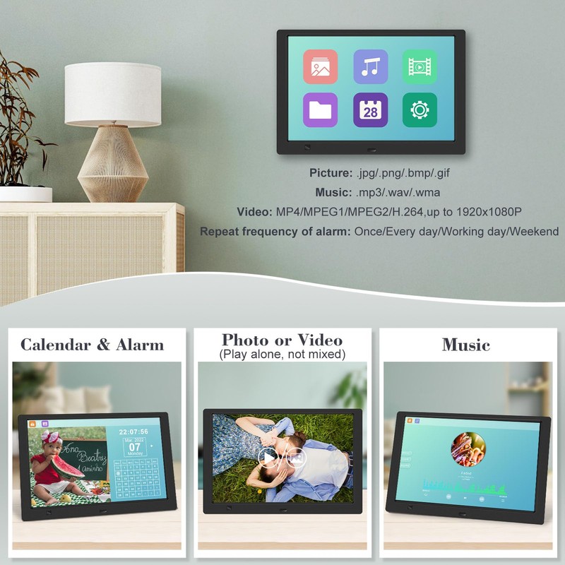 KECAG 10.1" Digital Picture Frame, 1080P IPS Digital Photo Frame,