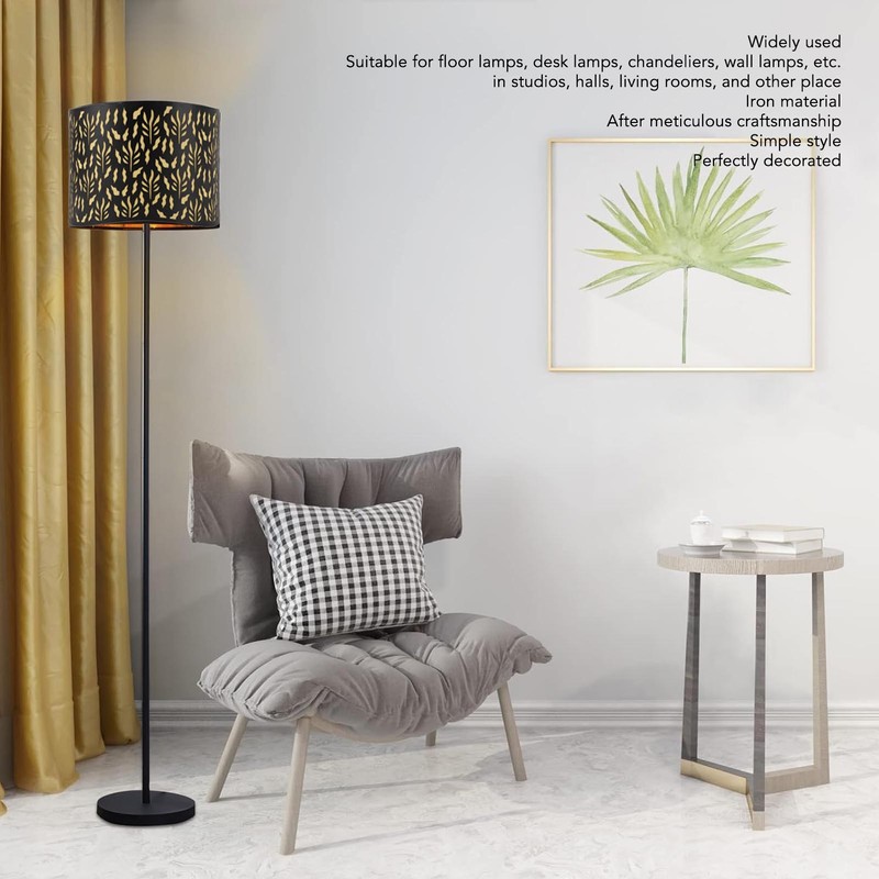 E27 E14 Metal Lamp Shade Metal Drum Lampshade Art Carved