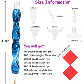 Praise V Do Diamond Painting Pen, Diamond Art Pen,5D Diamond Painting Art Drill Pen, Diamond Painting Art Tool Accessories kit, Rhinestone Gem Picker for Diamond Art Nail X Blue