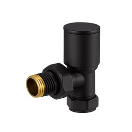 Hemlock - Black Angled Towel Rail/Radiator valves Valves 1/2" /15mm Black Radiator Valves
