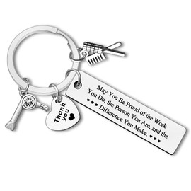 Hairdresser Gifts Appreciation Keyring Thank You Gift for Hair Stylist Coworker Going Away Gift Cosmetician Graduation Gift Inspirational Hair Stylist Gift Jewelry Hair Barber Beautician Keychain Gift
