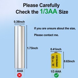 Zsolarigt 10Packs 1/3AAA 250mAh 1.2V NiCd Rechargeable Battery for Outdoor Solar Garden Art Light,Fairy Lights, Toy Cars(Not AAA Standard Size Batteries)
