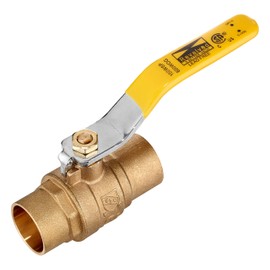 REVALVED Full Port 3/4" Brass Ball Valve – Lead-Free Brass Valve, Female Sweat Solder Connector SWTxSWT, CxC – Max Pressure, 150 PSI WSP / 600 PSI WOG - 0.75 in, 6 Pack