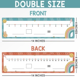 BrightenKidz 26 Pack Boho Groovy Number Line Dry Erase Boards Cards, 14"x4" Double-Sided, Math Manipulatives for Kids, Student, Kindergarten Elementary Special Education 1st Grade Classroom Must Haves