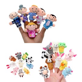 Toyvian Set de Títeres de Dedo Títeres de Dedos de Animales Títeres Familiares Títeres de Estilo Familiar para Niños Diferentes Títeres de Dedo para Niños Juegan Un Estilo Aleatorio (6
