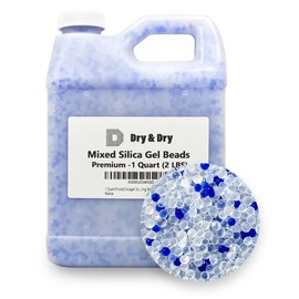 [1.9 LBS] Blue Mixed(Blue and Clear) Silica Gel Beads Desiccant Beads(Industry Standard 3-5 mm) - Rechargeable Silica Gel Beads Desiccant Silica Beads