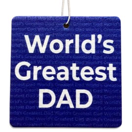 World's Greatest Dad Novelty Air Freshener - Unique, Fun Birthday Gift for Him - Car and Home - Made In UK (1)