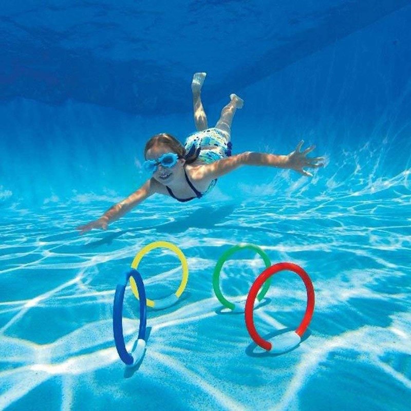 Xrten 4 Pieces Children's Diving Rings Pool Toy, Diving Toy,