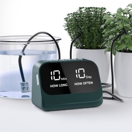 Riego automático para plantas en maceta, riego de plantas con temporizador programable inteligente, pantalla LED impermeable y batería de gran capacidad, distribución precisa del agua