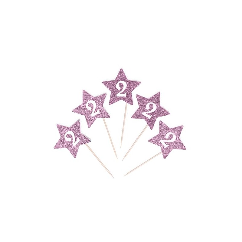 12 x Pink Baby 2nd Birthday Cupcake Toppers | Birthday