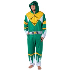 INTIMO Power Rangers Mens' Green Character Color Sleeper Union Suit Costume Sleep Pajama (XX-Large/XXX-Large)