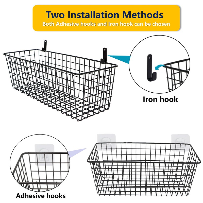 Joben Oligey 3 Set [Extra Large] Hanging Wall Baskets ,Wire