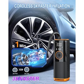 CalKoo Tire Inflator Portable Air Compressor -15000mAh & 160PSI Cordless Portable Air Pump for Car Tires, 3X Faster Electric Bike Tire Pump with LCD Dual Screen for Cars Motorcycles Balls Road Bikes