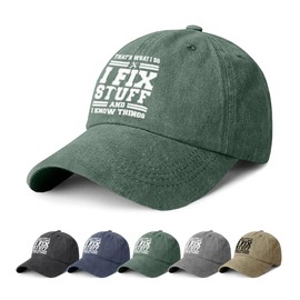 CheChury Distressed Baseball Cap for Mens UK Classic Washed Cotton Vintage Relxed Adjustable Sun Hat Sports Strapback Cap for Men Outdoor,Green