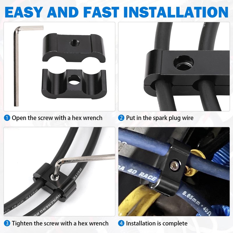 12pc Car Engine Spark Plug Wire Separator Divider Set for