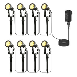 Zuske Outdoor Landscape Lighting, 8-Pack Low Voltage LED Spot Lights with Transformer, Waterproof IP65 Outdoor Landscape Lights for Garden, Yard, Backyard, Lawn, Trees, House, Flags – Warm White