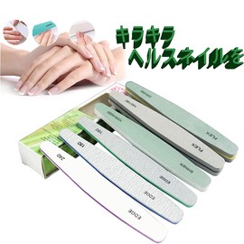 LIKENNY Sponge Nail File, Gel Nail File, Double Sided Type, Nail Polish Cuticle, Set of 6, 5.9 ft (150, 180, 240, 100, 180, 200, 280, 1000, 4000)