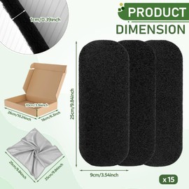 Soleeya 15 Pack Ceiling Fan Air Filters for Blades, Fan Blade Air Purifier Pads, Fan Filters for Ceiling Fan Blades, Reusable Carbon Filter Pad for Home Bedroom Living Room (Thickness 0.4 inch)