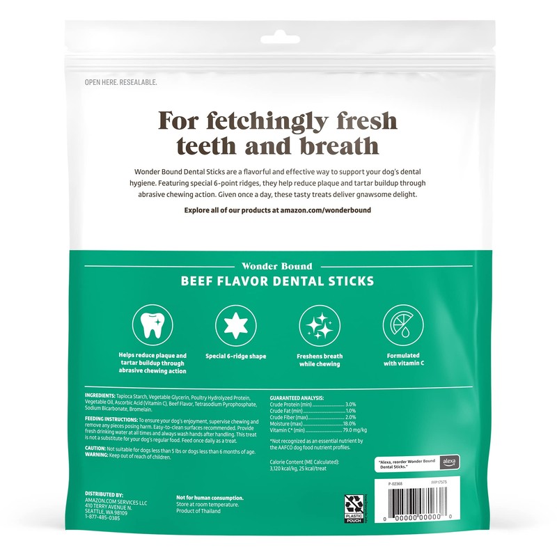 Wonder Bound Beef Flavor Dental Sticks for Tiny Dogs (5-20