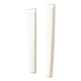 2 Pcs White Professional Hair Cutting Combs Set, Salon Hair Styling Measure Combs, Anti Hairdressing Barber Combs Styling Tools