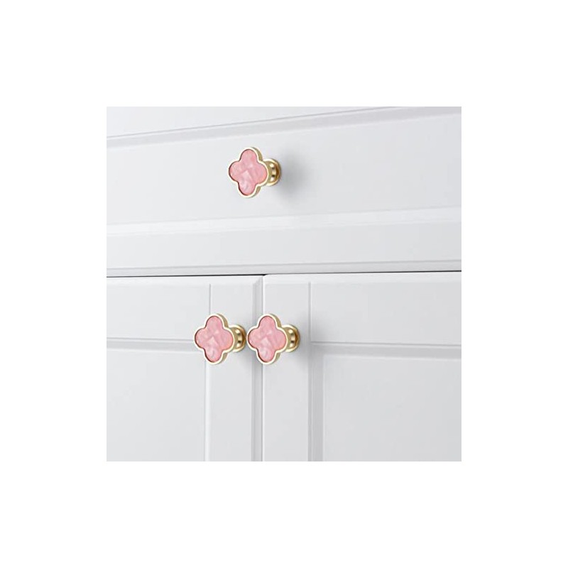 6 Pcs Clover Knobs Dresser Cabinets Kitchen Cupboard Pulls Drawer