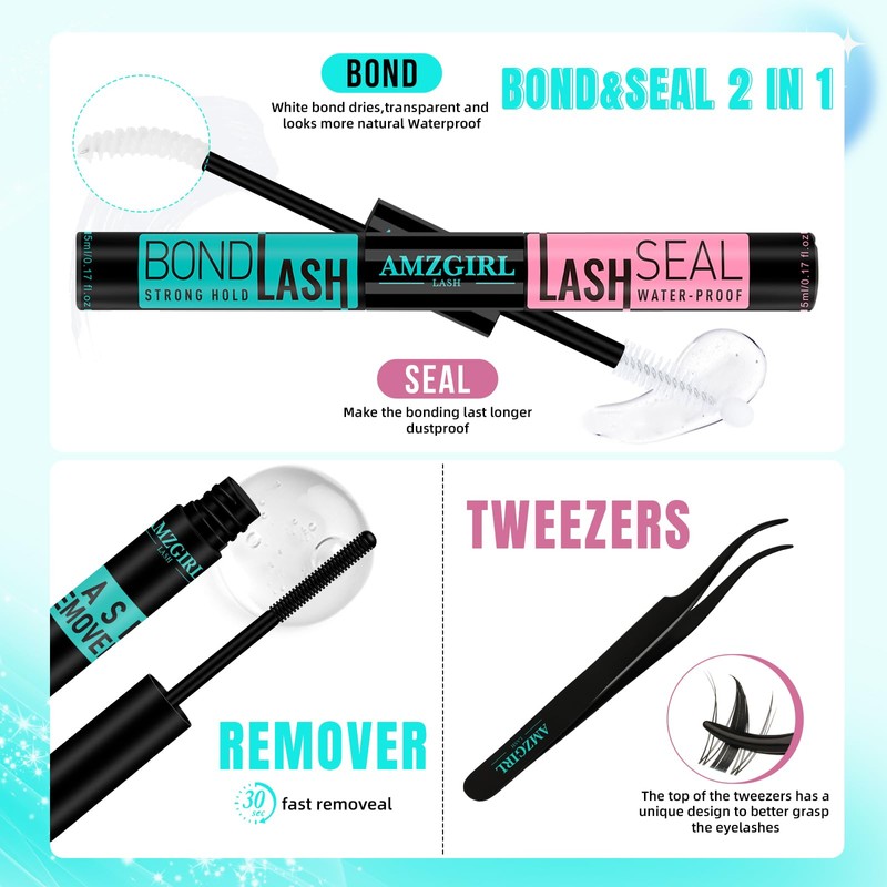 Manga Lash Clusters Kit 144PCS Fairy Eyelash Extension Kit with