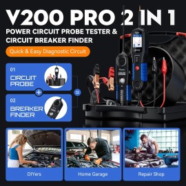 USA V200Pro VDIAGTOOL Automotive Electrical Tester, 9-30V Diagnostic Tool, Circuit Breakpoint & Relay Fuse Diode TestingScreen Size: 1.5", Power Source: Corded Electric