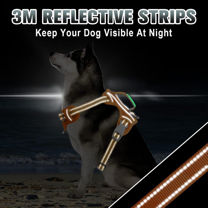BARKBAY No Pull Dog Harness Large Reflective Dog Harness with