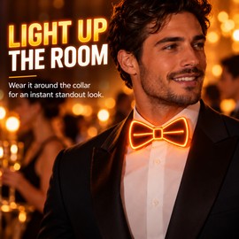 LED Light Up Suspenders with Bow Tie – Party Costume Pants Braces for Men & Women, Fun Outfit Accessory for Events & Festivals