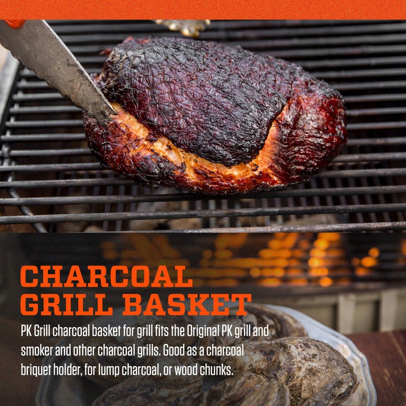 PK Grills Charcoal Basket Tray for Barbecue, BBQ Grill Accessories,