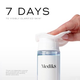 Medik8 Press and Clear - Brightening Daily Facial Exfoliant - Exfoliating BHA Toner with Gentle-Release Salicylic Acid - Fast Action on Blemishes - Supports Skin's Natural Moisture Barrier - 5 oz