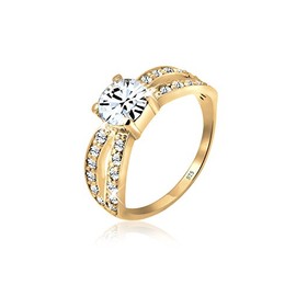 Elli Glamour Women's Ring with Crystal, Silver, Glass