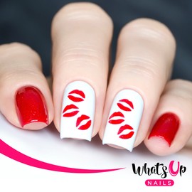 Whats Up Nails - Kisses Nail Stencils Stickers Vinyls for Nail Art Design (2 Sheets, 40 Stencils Total)