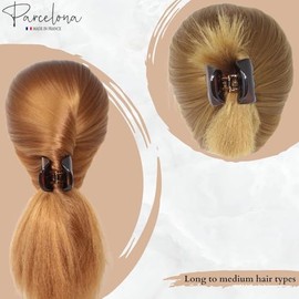 Parcelona Pinzas para El Pelo Clásicas Francesas de Celuloide Grande de 4,4 Cm, Antideslizantes, con Mordaza, Accesorios para El Cabello de Mujer, de 