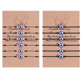 Adramata Nazar Bracelets for Men and Women, Friendship Bracelets, Adjustable Braided Bracelet Set, Blue Eyes Bracelets, Turkish Eye Bracelet, Evil Eye Bracelets, Nazar Boncuk Jewellery, Pack of 12,