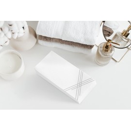 TYH Supplies Paquete de 100 toallas de mano desechables con estampado plateado estilo 2