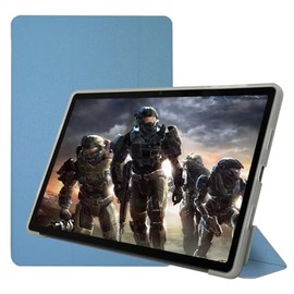 Qiawum Folio Stand Case for Teclast P30T / P30 Tablet 10.1", PU Leather Slim Multi-Viewing Angles Cover with Auto Wake/Sleep Function Hard Back Shell Protective Sleeve(Blue)
