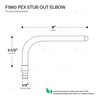 Pex-A Expansion Copper Stub Out Elbow 1/2" x 3-1/2" x