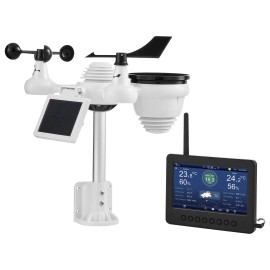7-In-1 Wi-Fi Wireless Weather Station with 7\" TFT Color Display Solar-Powered Outdoor Sensor Indoor Outdoor MonitorDefault: Default