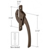 Bronze Straight Casement Window Locking Handle; 2-3/8" Screw Holes