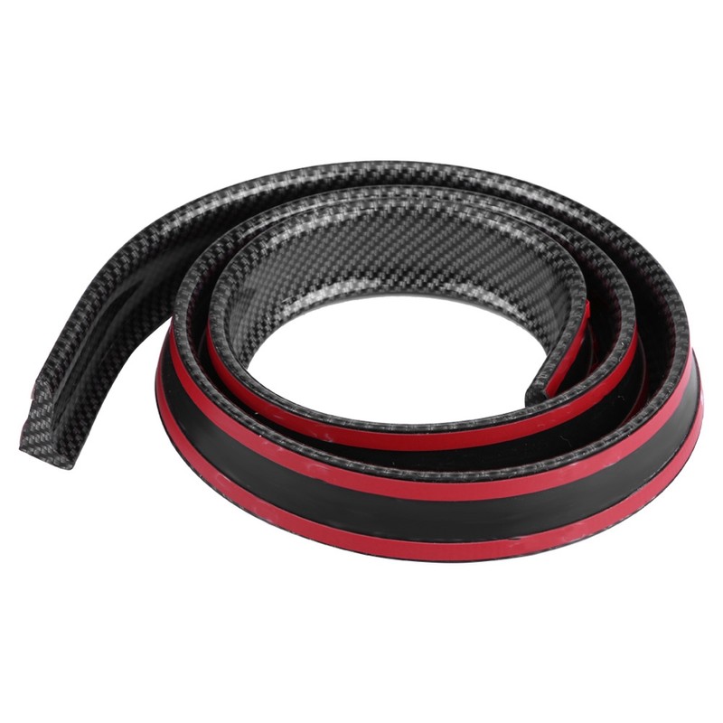 1.5m/4.9ft Carbon Fiber Soft Rubber Car Rear Roof Trunk Spoiler