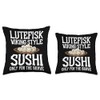 Lutefisk Christmas Fish Original Viking Sushi Funny Lutefisk Throw Pillow