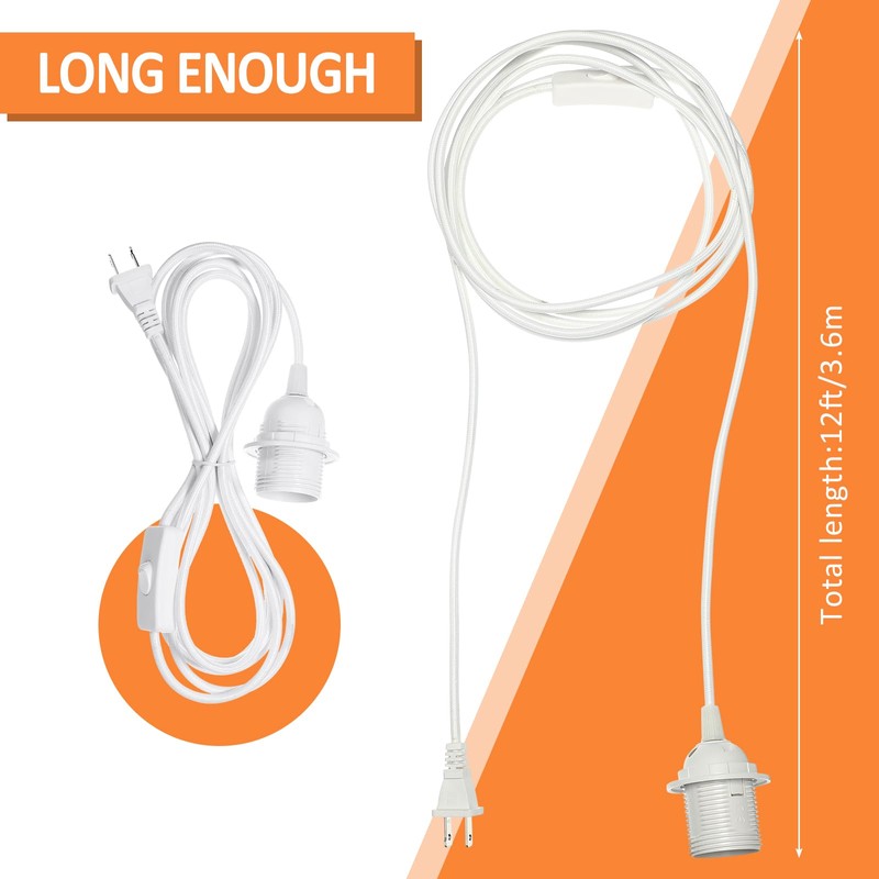 6 Pack Plug in Hanging Light Kit for Christmas E26/e27