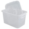 Qsbon 8.5 Quart Clear Storage Box with Handle, 4-Pack