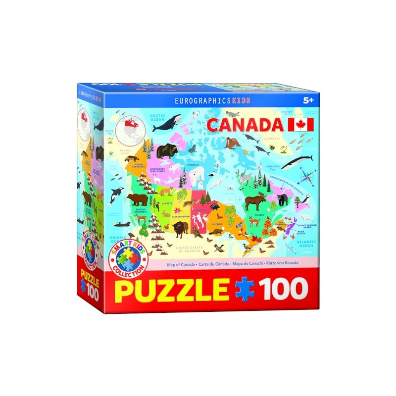 Illustrated Map of Canada 100 pc