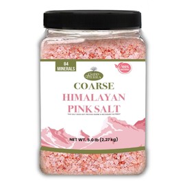 Good Tierra Himalayan Pink Salt in Jar - Coarse, 5 lb - Ideal for Bath Salt, Table Salt Grinders, and Spice Jars