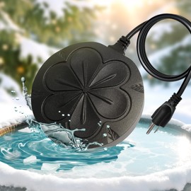 Poffattr 110W Bird Bath Heater for Outdoors in Winter, Submergible Cast Aluminum Chicken Water Heater with Thermostatically Controlled Bird Bath Deicer Pond Deicer for Livestock